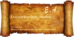 Enczenberger Andor névjegykártya